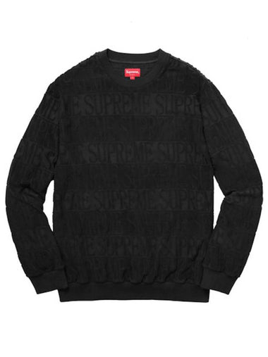 Logo Stripe Terry Crewneck Black - SUPREME - BALAAN 1