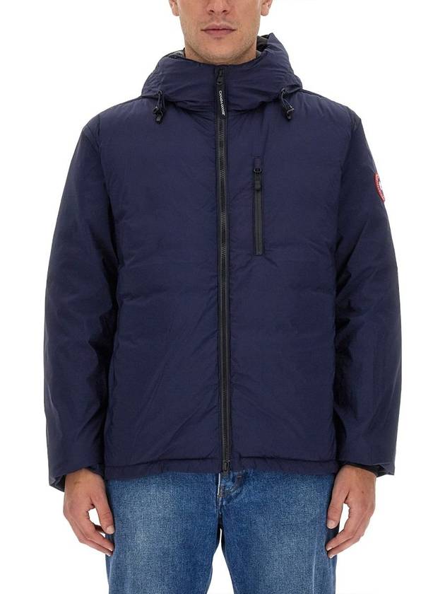 Lodge Down Hooded Padded Jacket Atlantic Navy - CANADA GOOSE - BALAAN 3