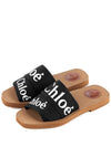 Woody Logo Flat Mule Slippers Black - CHLOE - BALAAN 2