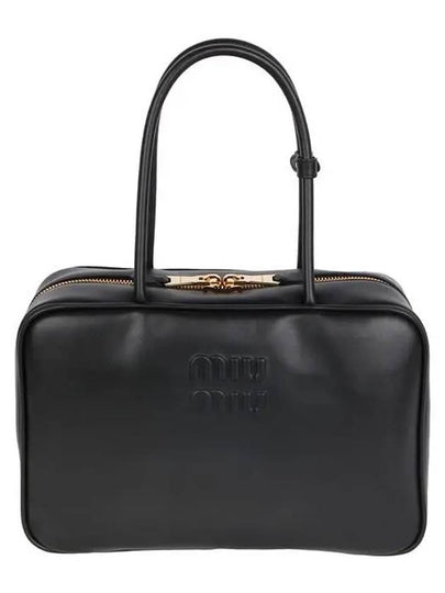 Leather Beau Tote Bag Black - MIU MIU - BALAAN 2