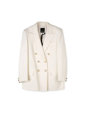 Women's Double Breasted White Jacket 1G158S1739Z00 WHITE - PINKO - BALAAN 1