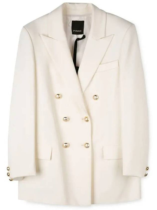 Women's Double Breasted White Jacket 1G158S1739Z00 WHITE - PINKO - BALAAN 2