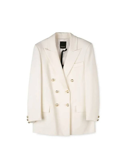 Women's Double Breasted Pocket Jacket White - PINKO - BALAAN 2