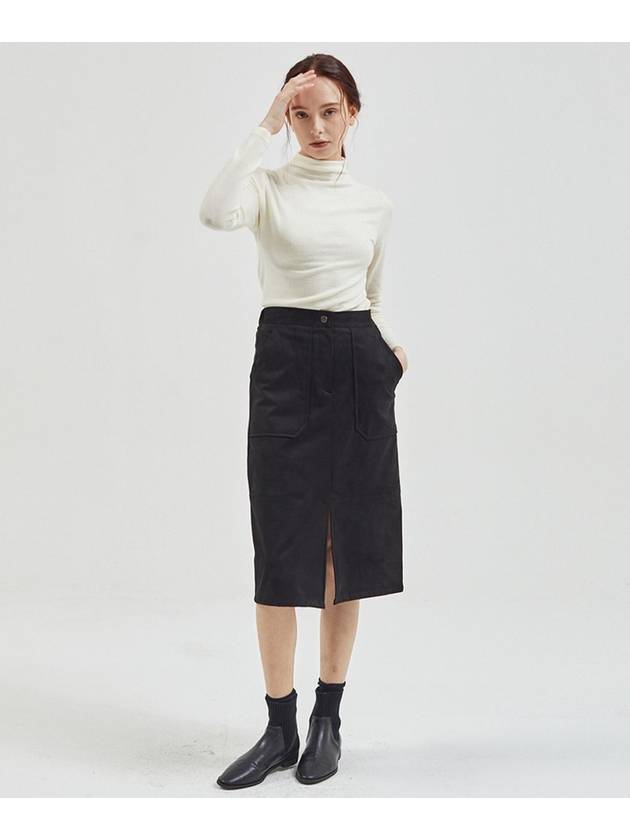 Suede H Banding Skirt Black - MANAVIS7 - BALAAN 1