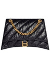 Quilted Crush Medium Chain Shoulder Bag Black - BALENCIAGA - BALAAN 3