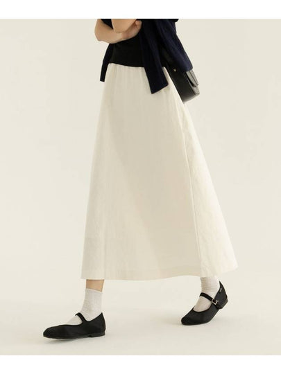 French Cotton Midi A-line Skirt Cream - UNLIKELOOK - BALAAN 2