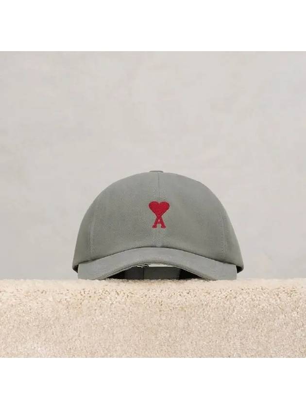 Small heart logo embroidered cap mineral gray UCP006 CO0051 087 - AMI - BALAAN 1