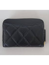 CC Logo Zip Around Leather Card Wallet Black - CHANEL - BALAAN 3