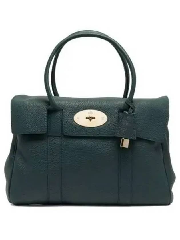 Heavy Grain Bayswater Tote Bag Green - MULBERRY - BALAAN 2