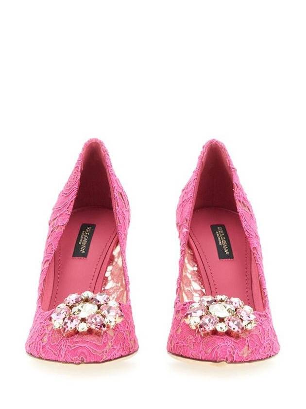 Women's Rhinestone Fabric Pumps Heel Pink - DOLCE&GABBANA - BALAAN 3