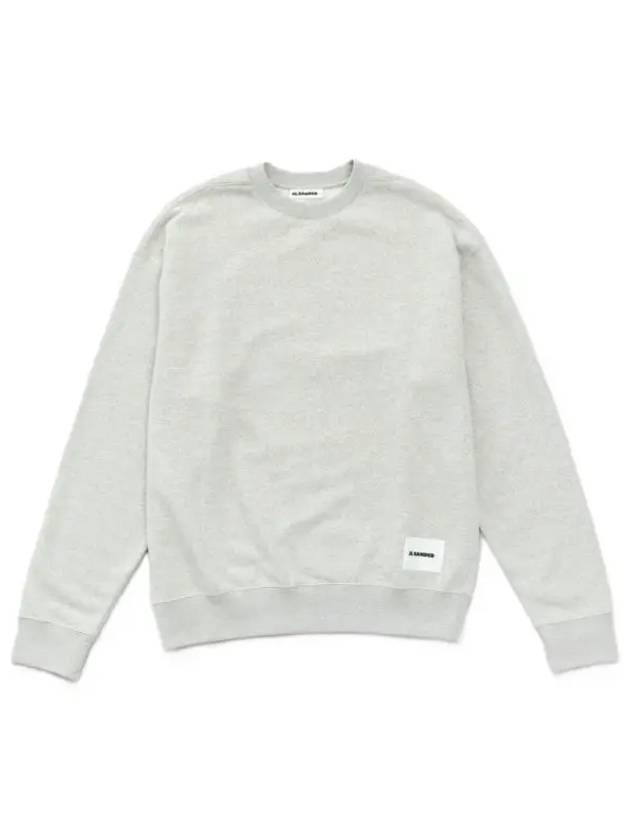 Logo Patch Crew Neck Oversized Sweatshirt Grey - JIL SANDER - BALAAN 2