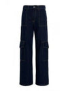 Rinse Angi Cargo Wide Jeans Navy - GANNI - BALAAN 2