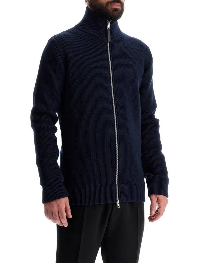 Stitch Knit High Neck Full Zip Up Cardigan Navy - MAISON MARGIELA - BALAAN 3