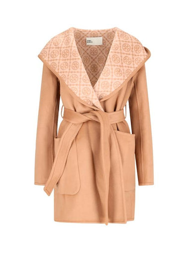 HOODED WOOL COAT - TORY BURCH - BALAAN 1