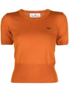 ORB Logo Short Sleeve Knit Top Orange - VIVIENNE WESTWOOD - BALAAN 1