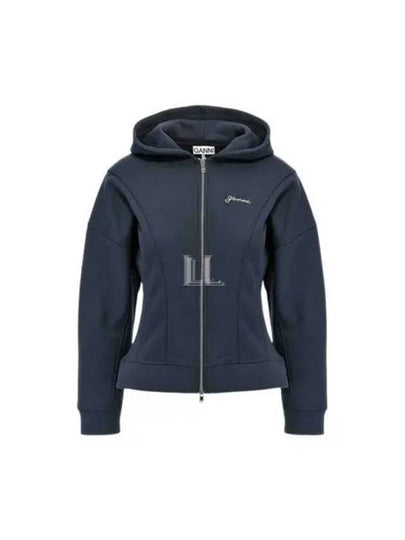 Fleece Zip-Up Hoodie Sky Captain - GANNI - BALAAN 2