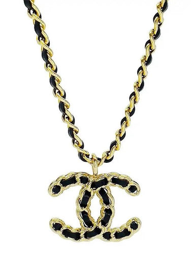 24K chain CC logo necklace black gold 4ET1562 - CHANEL - BALAAN 1