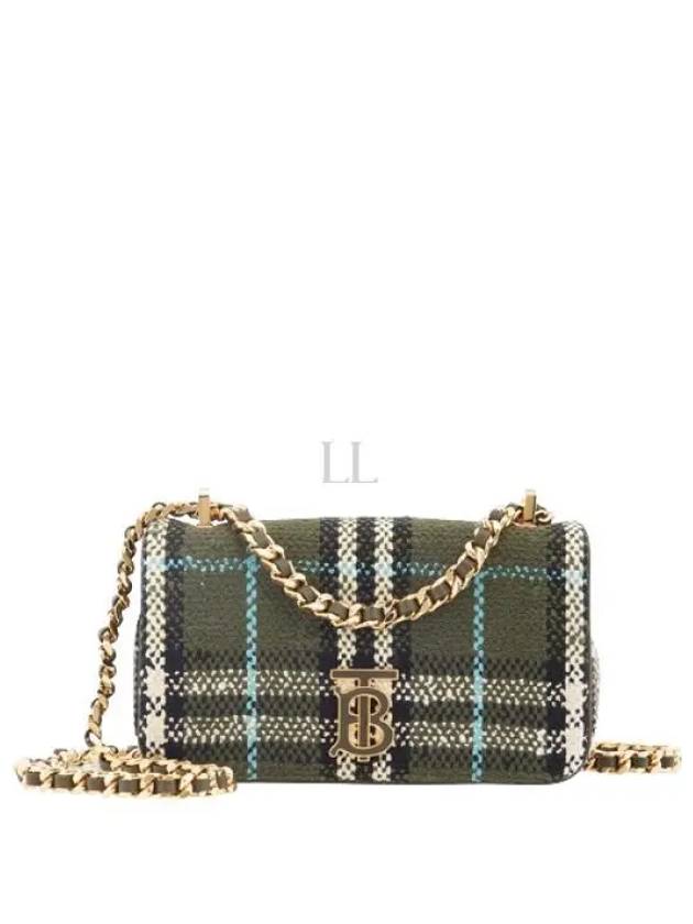 Lola Check Print Mini Shoulder Bag Olive Green - BURBERRY - BALAAN 2