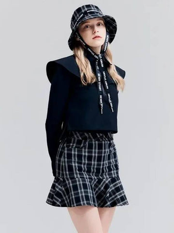 Golf Check Mermaid Skirt Black - HENRY STUART - BALAAN 1