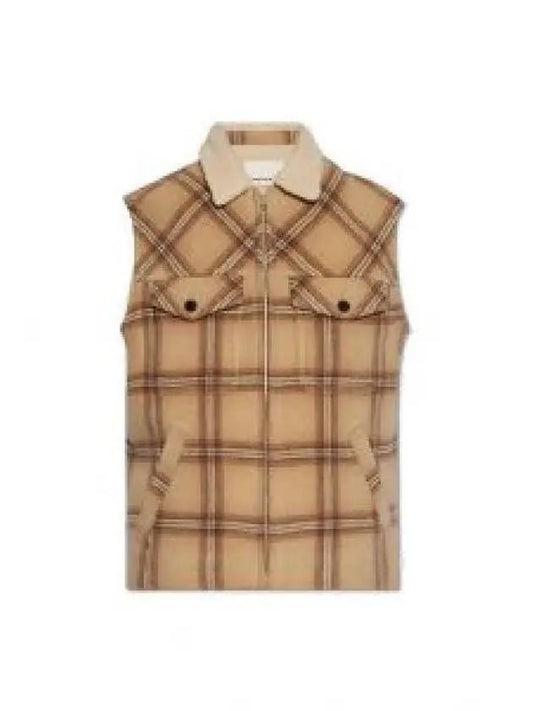 Kiran Check Mustang Vest Camel - ISABEL MARANT - BALAAN 2