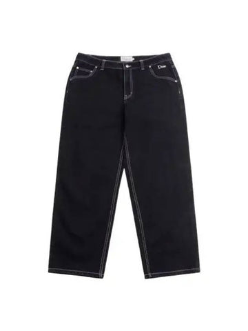 Classic relaxed denim pants black contrast stitching - DIME - BALAAN 1