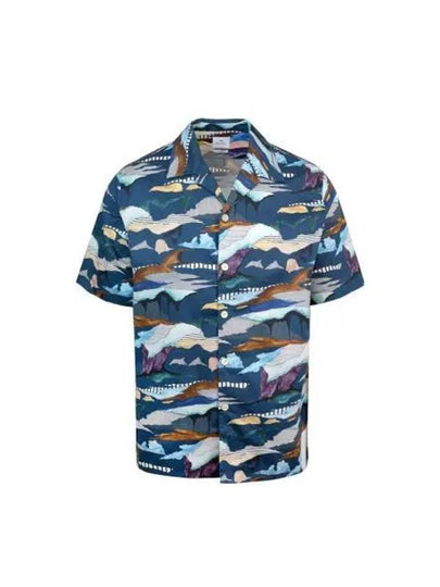 Print Casual Short Sleeve Shirt Blue - PAUL SMITH - BALAAN 2