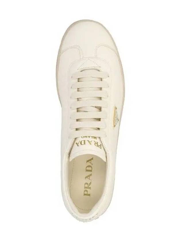 Triangle Logo Lane Leather Low-Top Sneakers Ivory - PRADA - BALAAN 6