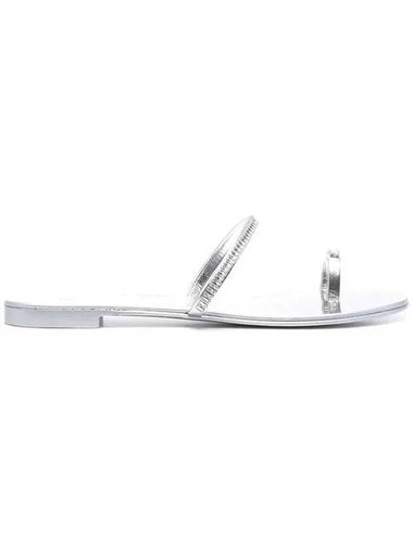 Colorful Strap Flat Sandals Slippers Silver - GIUSEPPE ZANOTTI - BALAAN 1