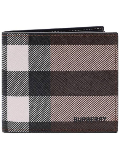 Check Half Wallet Dark Birch Brown - BURBERRY - BALAAN 2