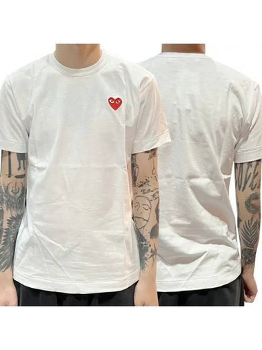 Play Red Heart Patch Short Sleeve T Shirt 31466732 1095376 - COMME DES GARCONS - BALAAN 1