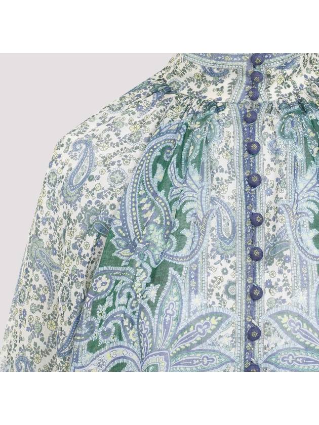 24FW Shirt 7452TSS242 GRPA GREEN PAISLEY - ZIMMERMANN - BALAAN 5