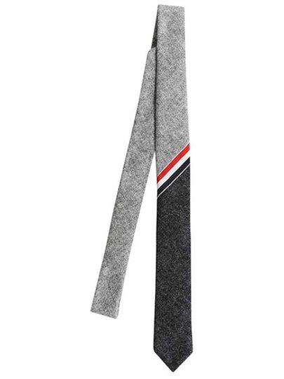 Three Stripes Two-Tone Wool Tie Grey - THOM BROWNE - BALAAN 2