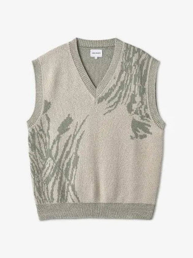 Melvin Jacquard Knit Vest Light Khaki N4505790920 - NORSE PROJECTS - BALAAN 1