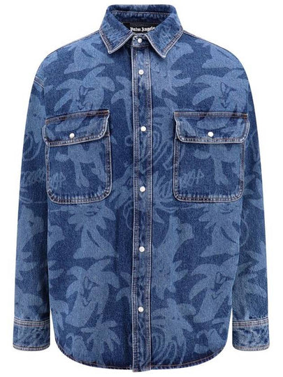 23 fw Denim Shirt WITH All-over PALMITY Print PMYD020E23DEN0014540 B0650471941 - PALM ANGELS - BALAAN 2