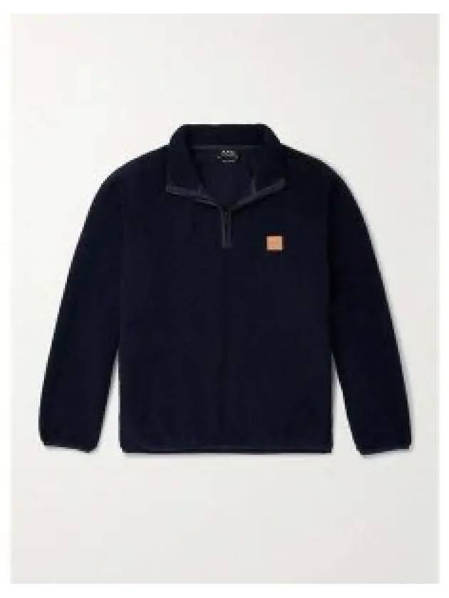 Logo Applique Fleece Sweatshirt Navy - A.P.C. - BALAAN 2