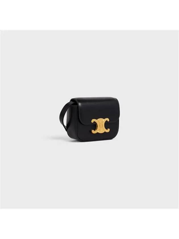 Triomphe Small Shiny Calfskin Cross Bag Black - CELINE - BALAAN 3