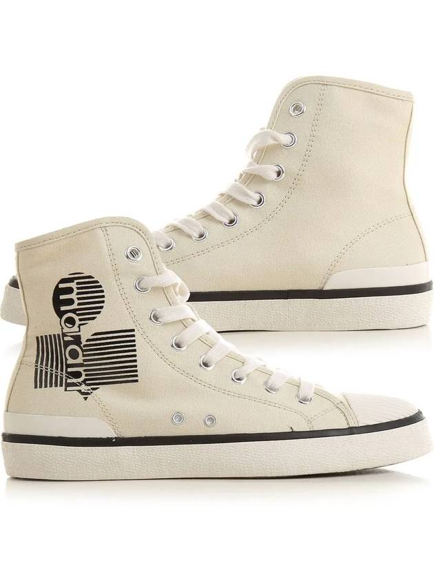 Benkeenh Logo Print High-Top Sneakers Chalk - ISABEL MARANT - BALAAN 2