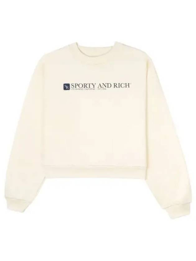 1994 CROPPED CREWNECK CREAMNAVY CR494 Sweatshirt 1342138 - SPORTY & RICH - BALAAN 1