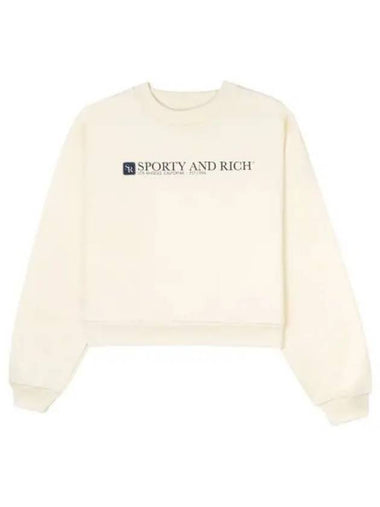 1994 CROPPED CREWNECK CREAMNAVY CR494 Sweatshirt 1342138 - SPORTY & RICH - BALAAN 1