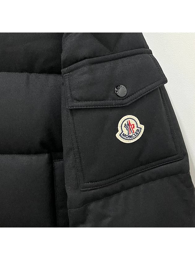 Men s Logo Patch VEZERE Wool Down Padded Jacket Black 1A00157 54272 999 - MONCLER - BALAAN 4