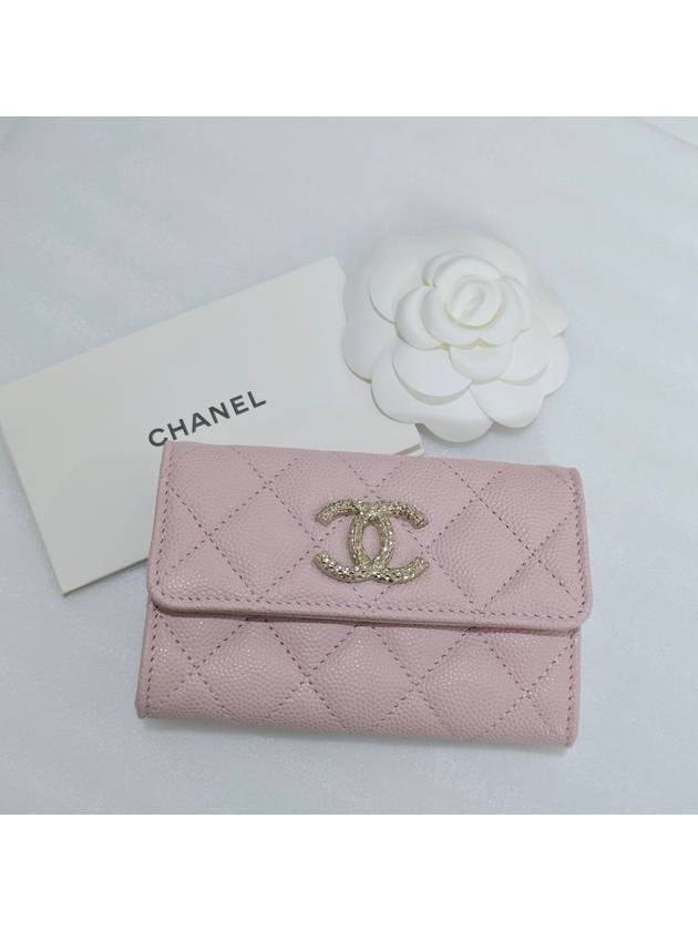 24K card wallet season caviar pink snap gold plated - CHANEL - BALAAN 1