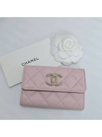 24K card wallet season caviar pink snap gold plated - CHANEL - BALAAN 1