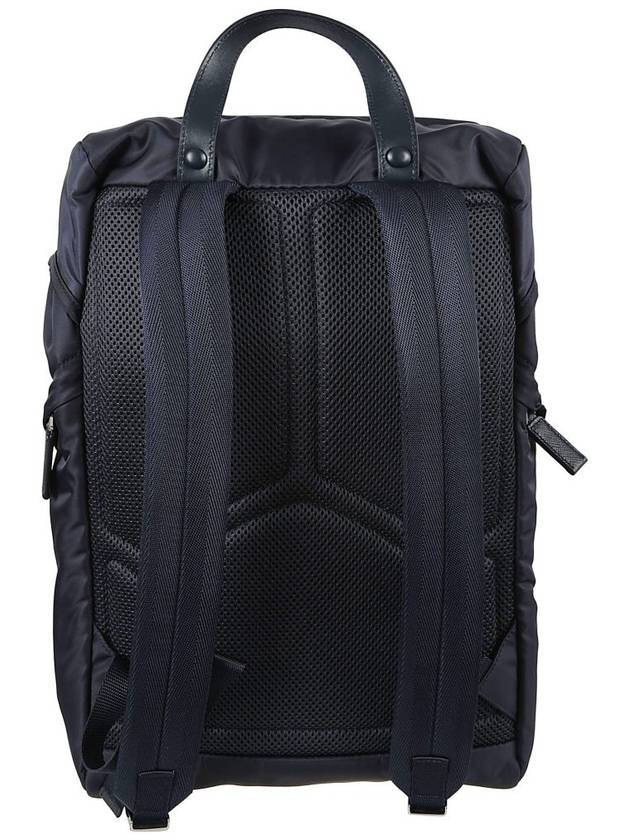 Re-Nylon Saffiano Leather Backpack Navy - PRADA - BALAAN 3