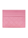 Intrecciato Leather Card Wallet Pink - BOTTEGA VENETA - BALAAN 1