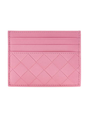 Intrecciato Leather Card Wallet Pink - BOTTEGA VENETA - BALAAN 1