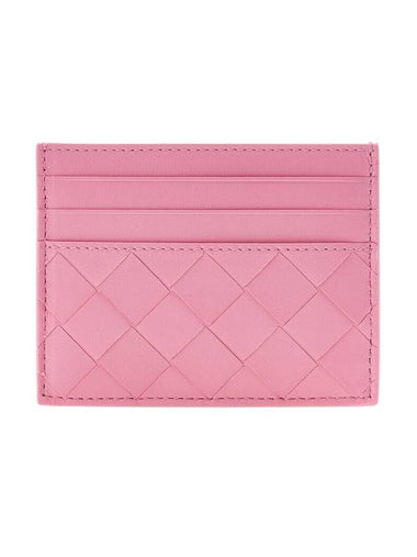 Intrecciato Leather Card Wallet Pink - BOTTEGA VENETA - BALAAN 1