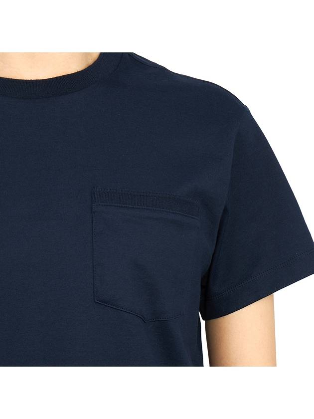 Midweight Jersey Boxy Pocket Short Sleeve T-Shirt Navy - THOM BROWNE - BALAAN 9