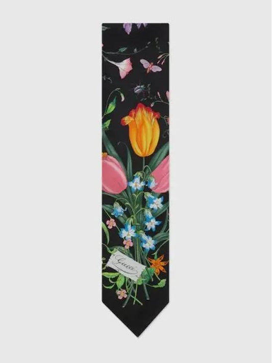 Flora Print Silk Muffler - GUCCI - BALAAN 2