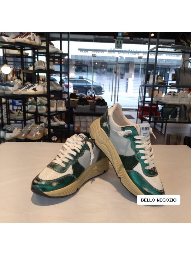 Running Logo Leather Low Top Sneakers Dark Green - GOLDEN GOOSE - BALAAN 2