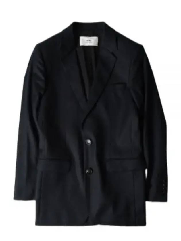 Virgin Wool Two-Button Jacket Black - AMI - BALAAN 2